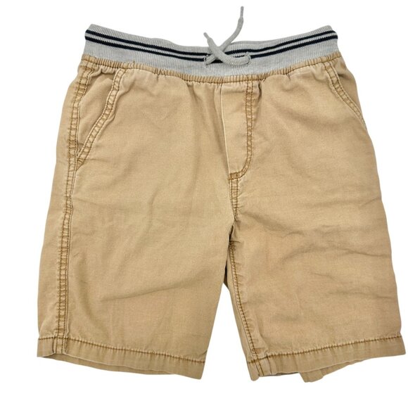OshKosh Boys Shorts 2-Pack Size 7/7A Tan and Blue Elastic Waistband Drawstring - Picture 2 of 8